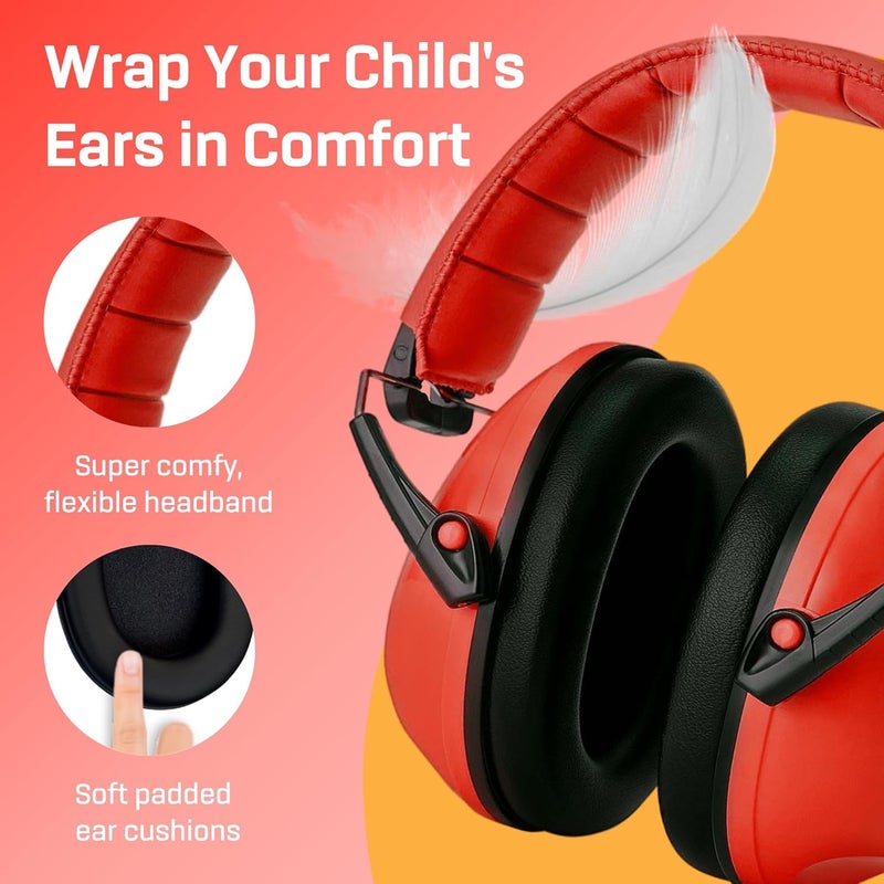 Vanderfields Hearing Protection Ear Muffs - Over 33 dB (2K Hz) Broad Noise Cancelling Sound Reduction Earmuffs for Kids 3-12 - Image 4